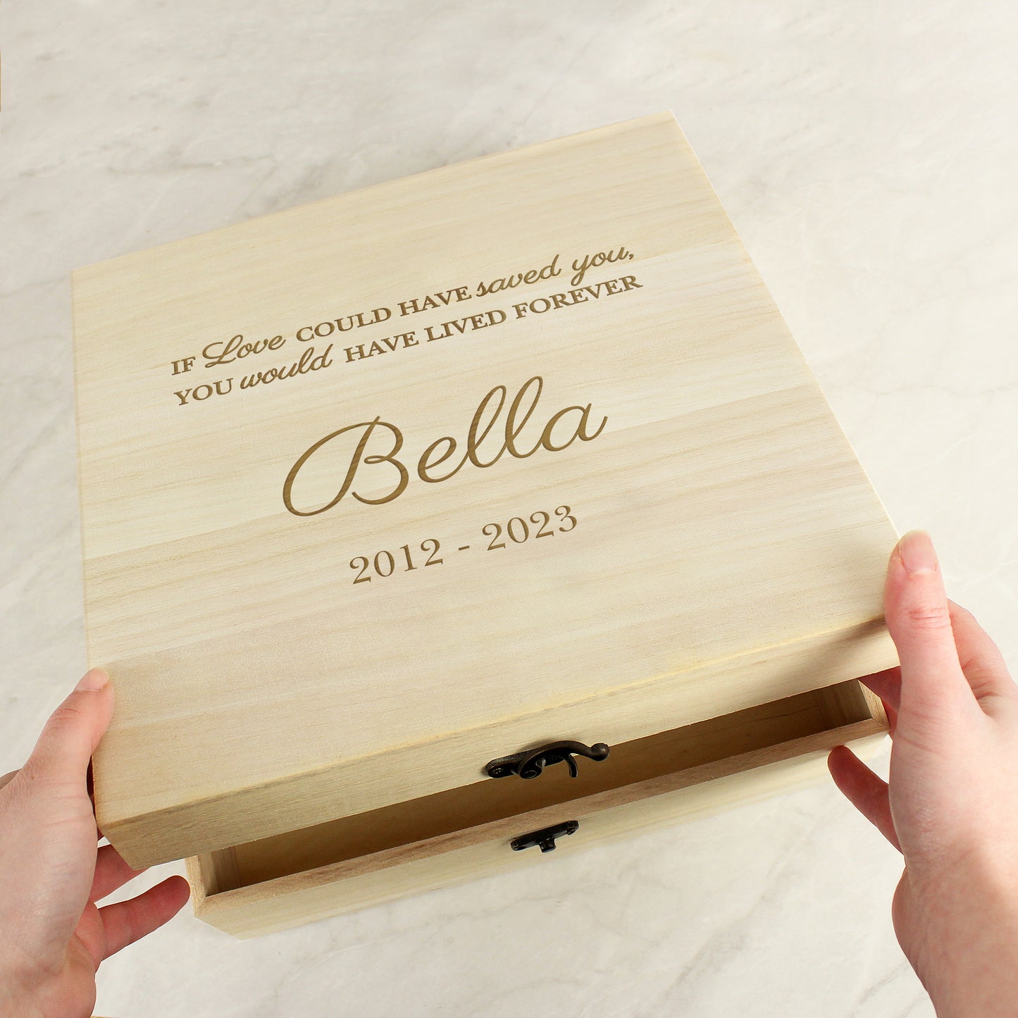 Personalised Pet Memorial Wooden Keepsake Box