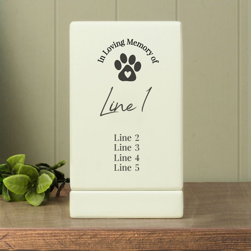 Personalised Pet Memorial Small Wooden Urn