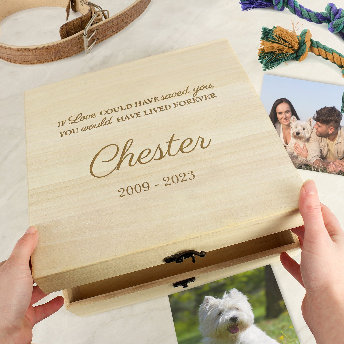 Personalised Pet Memorial Wooden Keepsake Box