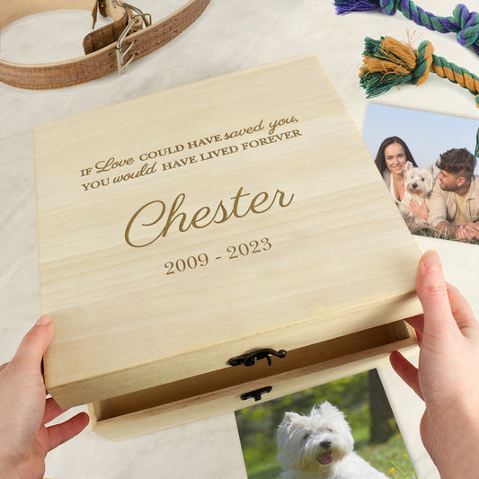 Personalised Pet Memorial Wooden Keepsake Box
