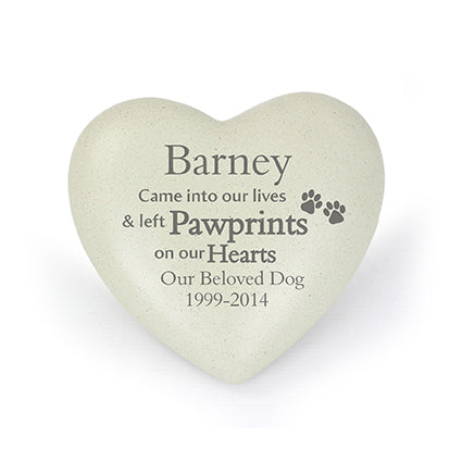 Personalised Pet Pawprints Heart Memorial