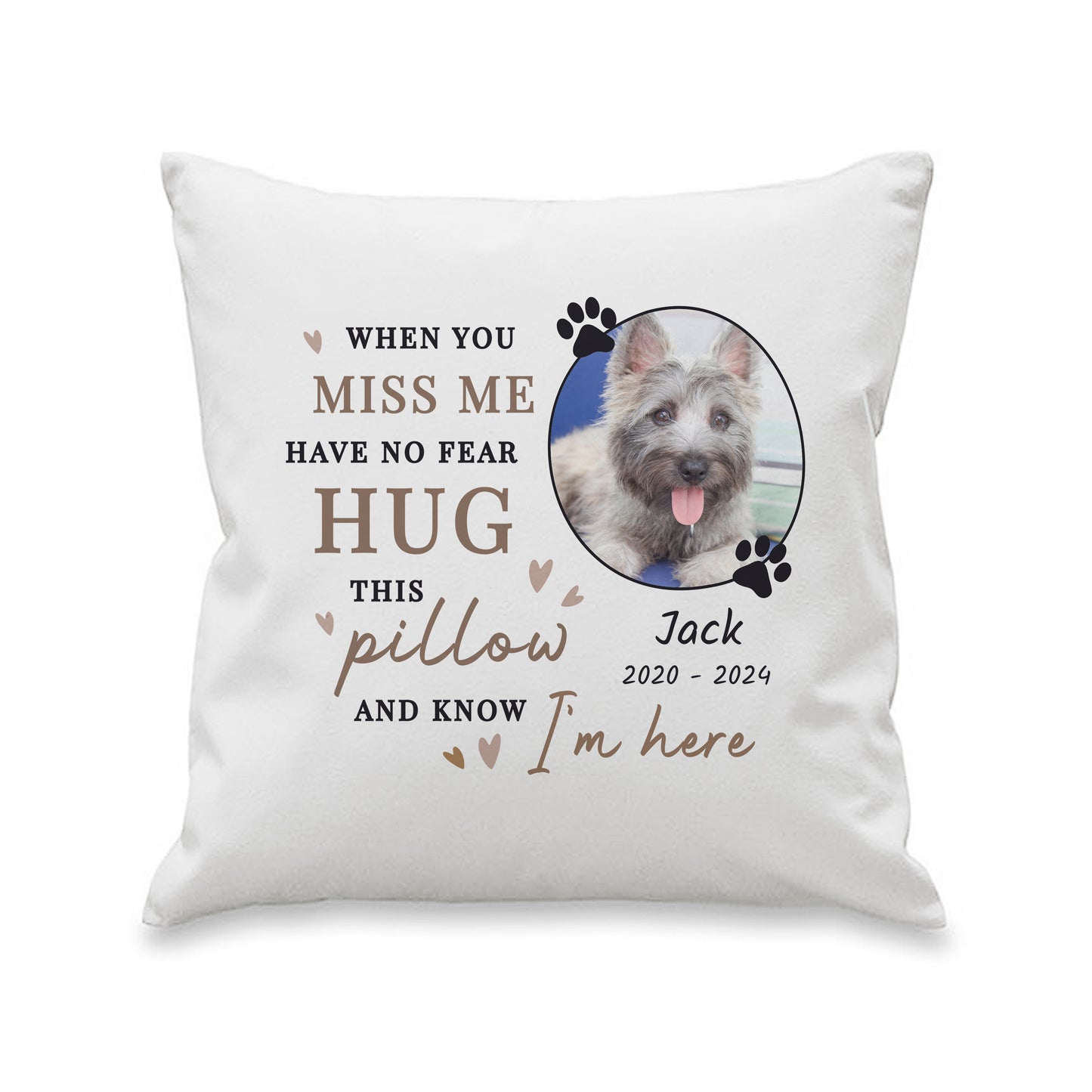 Personalised Memorial Pet Photo Cushion