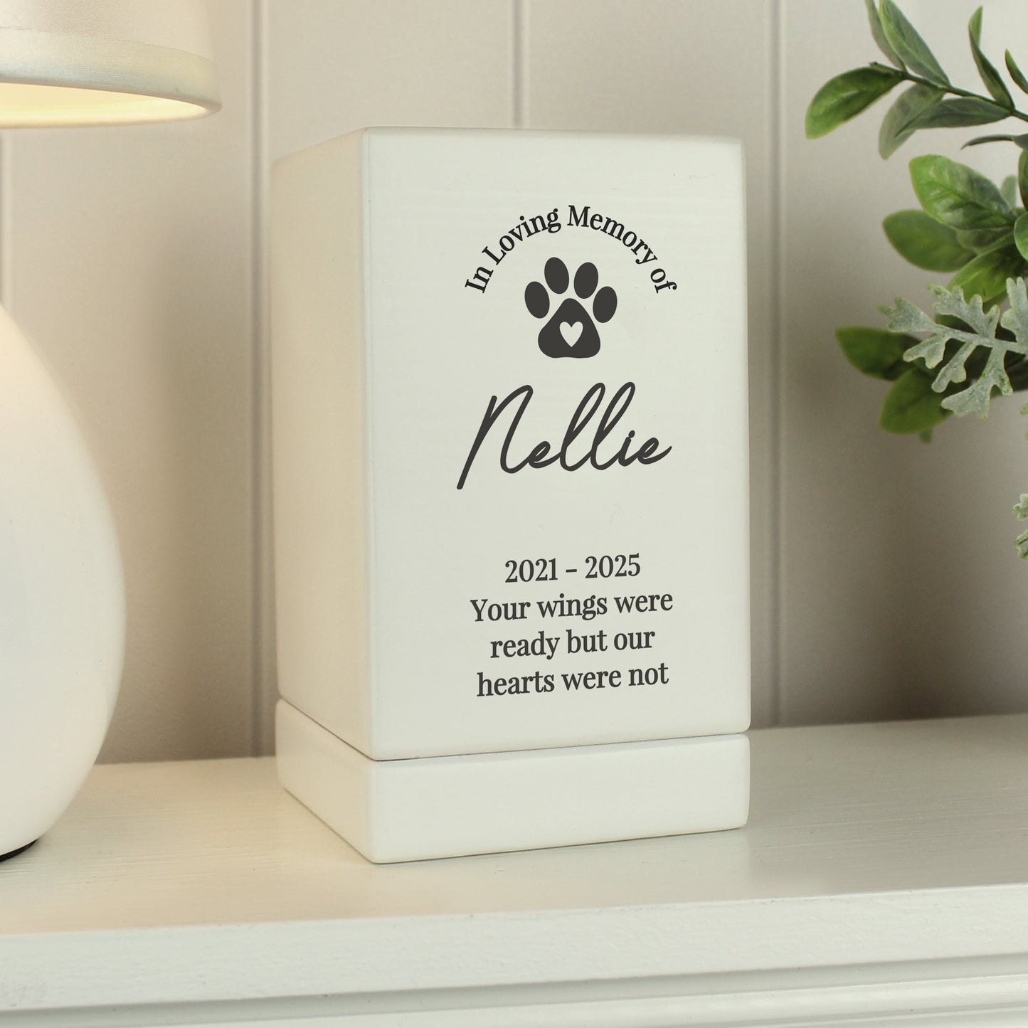 Personalised Pet Memorial Small Wooden Urn